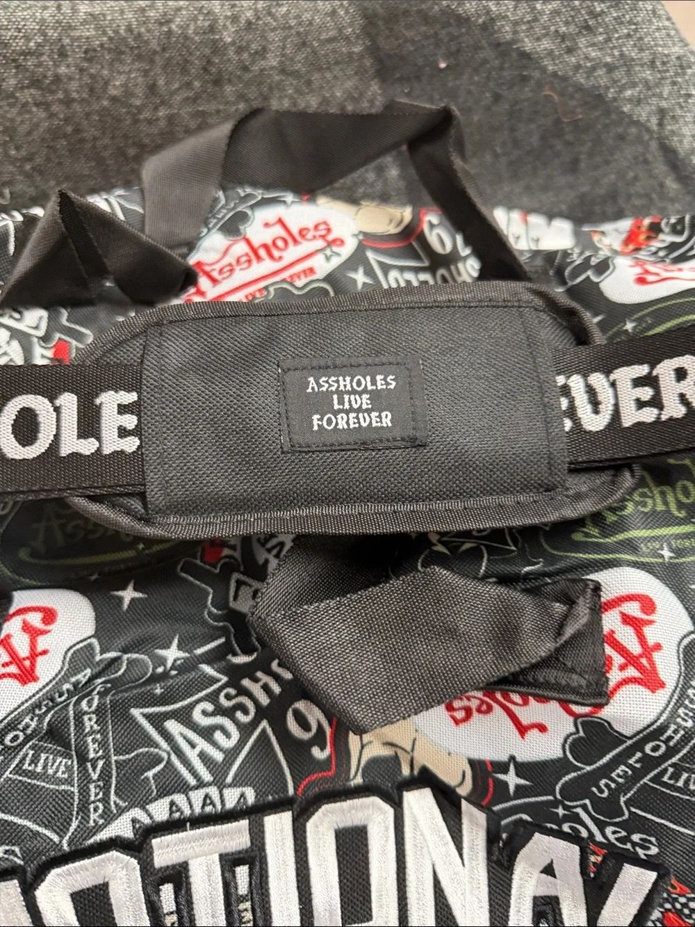 EMOTIONAL BAGGAGE Black Duffle Bag by Assholes Forever